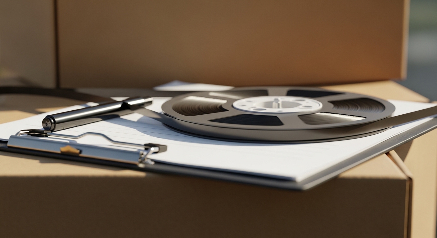 Verhuisdozen netjes opgestapeld in een lege woonkamer