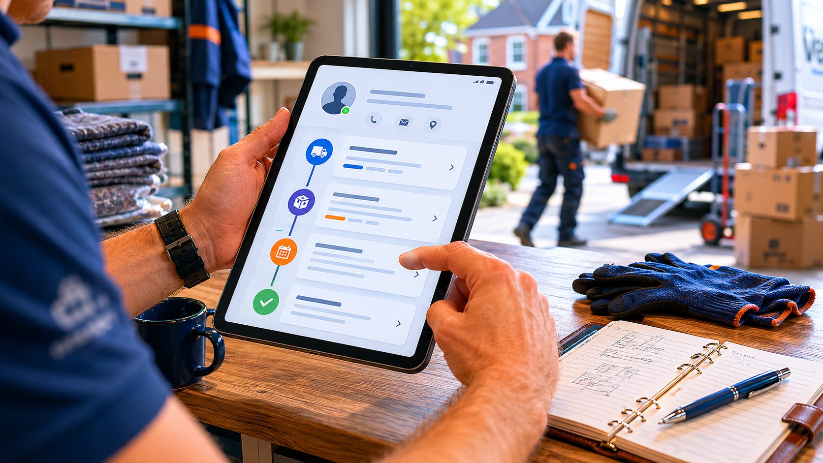 Klantprofiel met geschiedenis op tablet