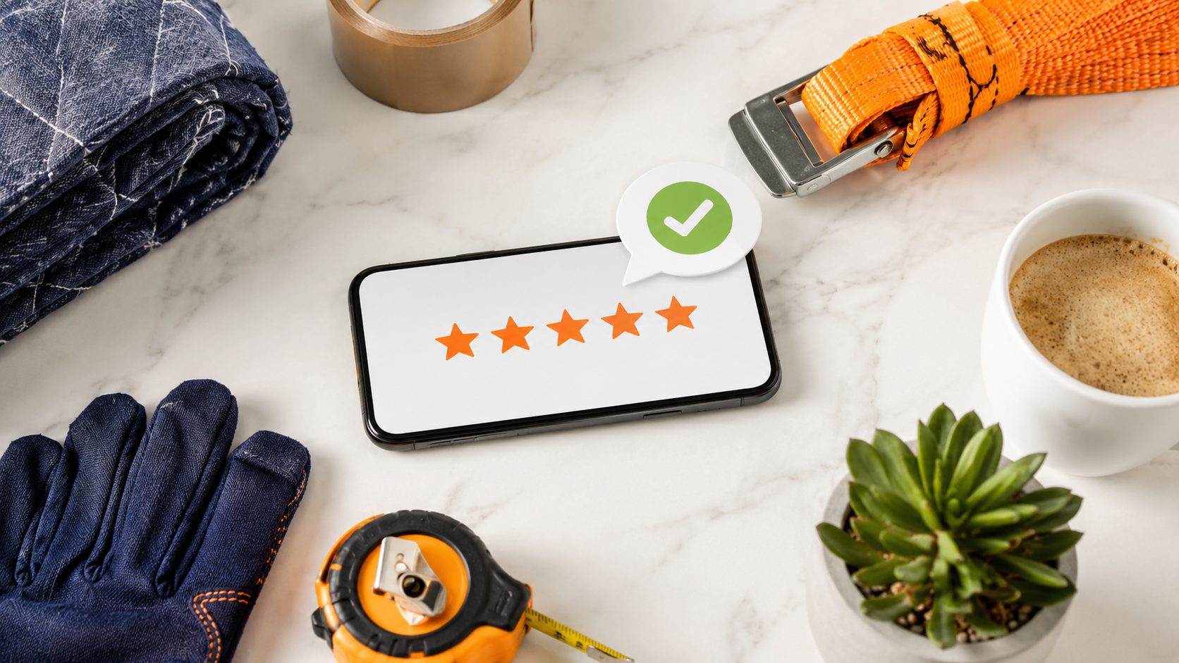 5-sterren reviews op smartphone